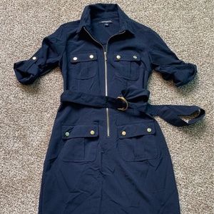 Navy blue safari dress